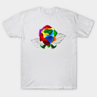 Rainbow rose bud ( Rainbow roses ) T-Shirt